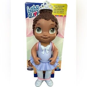 Baby Alive Sweet Ballerina Baby Doll, Purple Ballet Doll w/Tutu Skirt Tiara NEW
